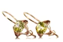 Peridot galben Original vintage din aur roz de 14k Cercei Vintage Craft  vec142r